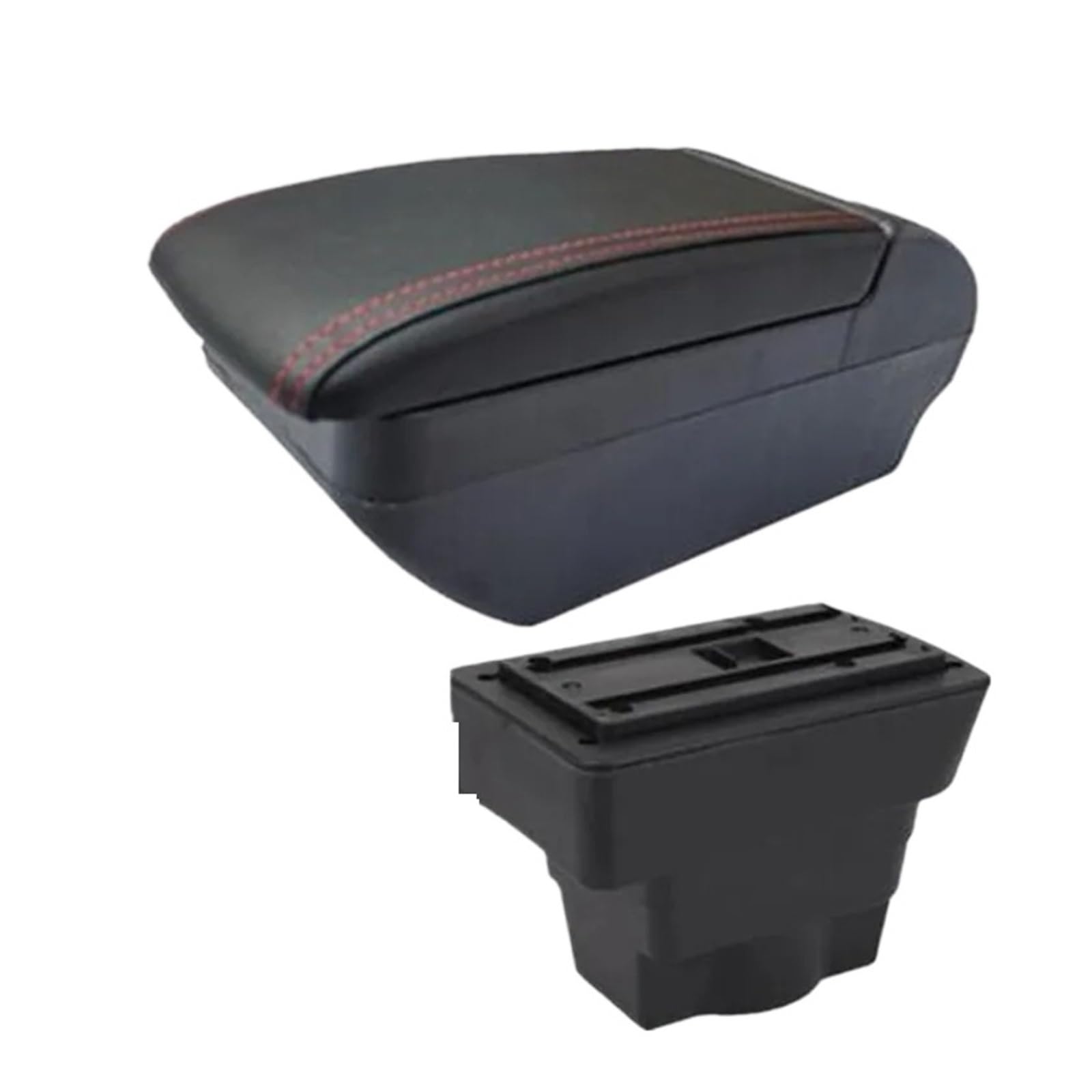 ECBUGAT For Opel For Astra J 2012-2020 Center Storage Box Interior Dedicated Retrofit Parts Car Accessories Car Armrest Box(F Red line No USB)