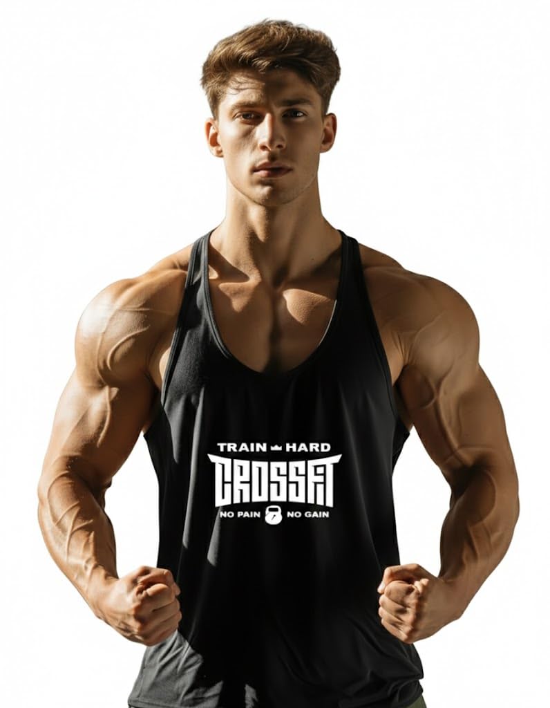 Men's Gym Vest for Bodybuilding | Printed Stringer Tank Top | Muscle & Training Wear