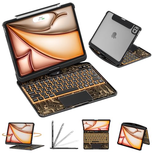 Sencela 2025Vo iPad Air 11C` {zL[{[hP[X xȂEx 360x] }WbNL[{[h obNCgEyz_[ iPad Air 11C`iM3E2025 / M2E2024jEAir 4/