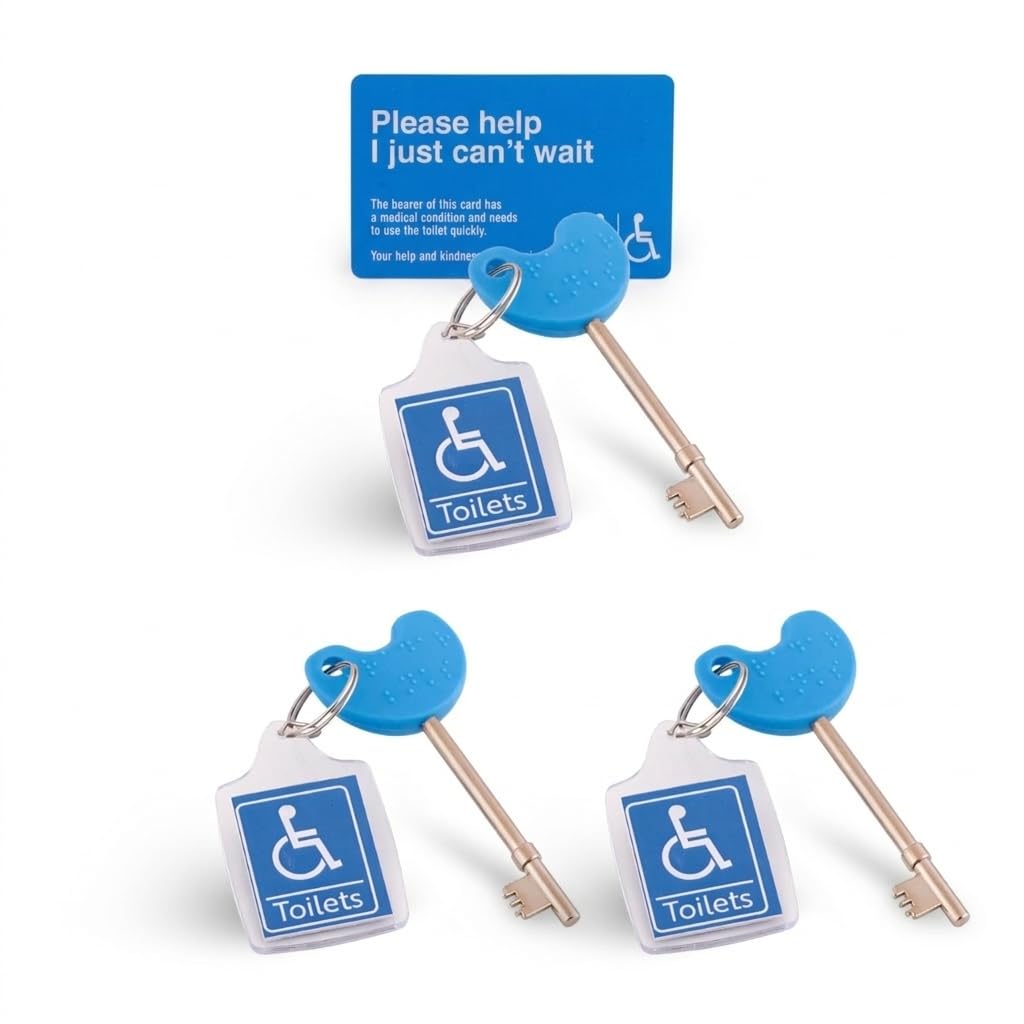 3 Blue Radar Key with 3 Key Ring and 3 Access Card – with Just Can't Wait' Card