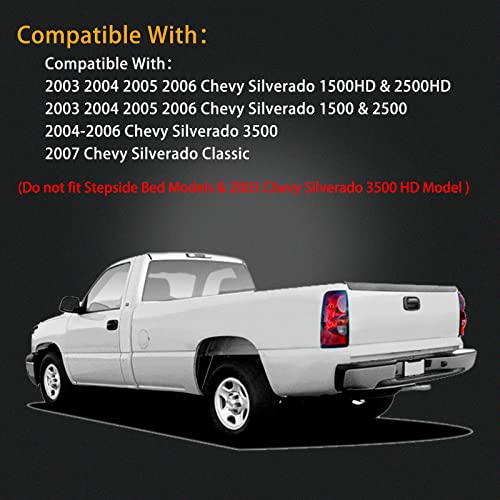 Mikafex Left Driver Side Rear Tail Light Assembly Compatible With 2003-2006 Chevy Silverado 1500 2500 3500 Tail Light Rear Brake Lamps Replacement Taillights With Bulbs #TOP5