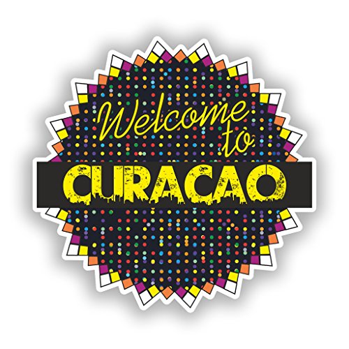 2 x 10cm/100mm Benvenuto a Curacao Adesivi