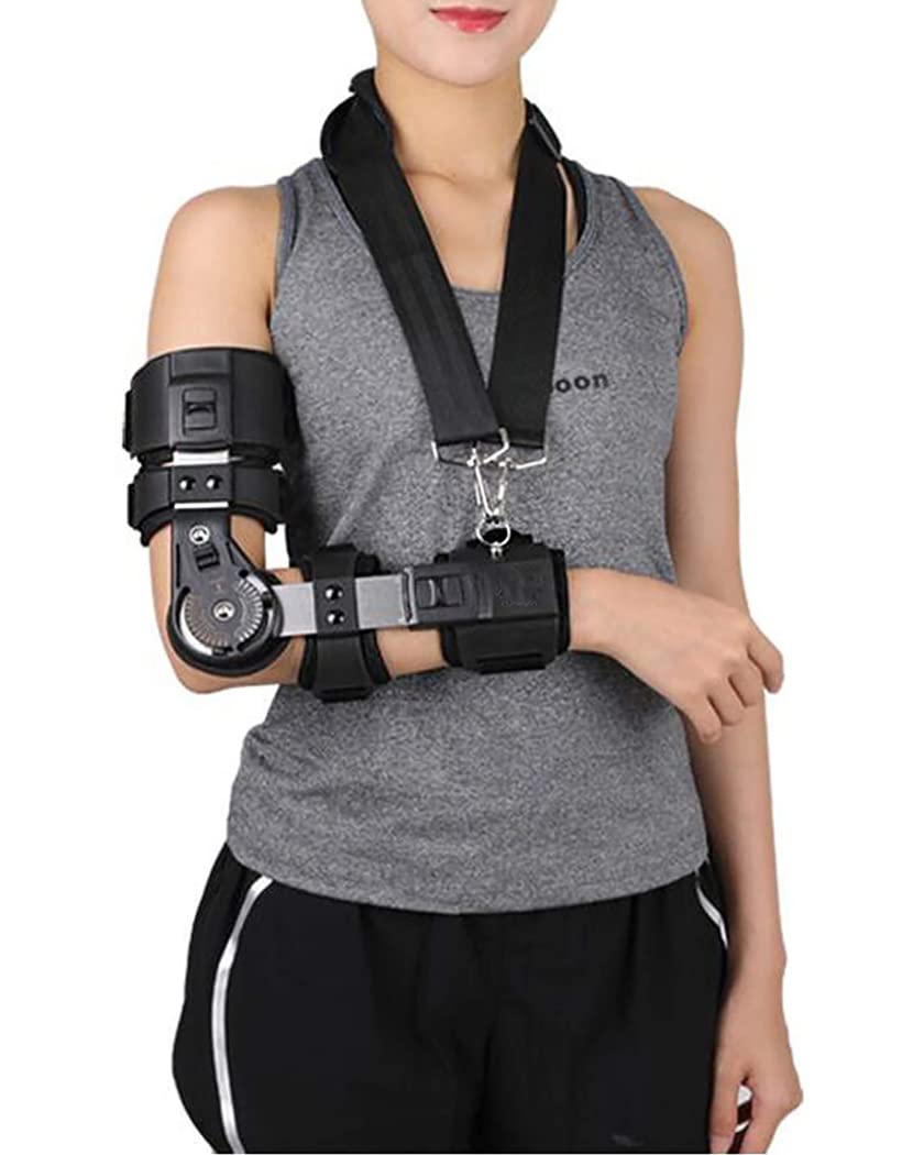 Codera ajustable Ortesis de codo con bisagras Extensión del brazo Soporte para fracturas Fijador de férula Recuperación de lesiones postoperatorias Eslinga para brazo y codo, derecha (izquie