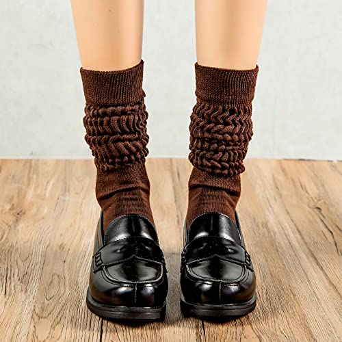 Image of Century Star Knee High Slouch Socks for Women - 80s 90s Scrunch Socks Soft Leg Warmers Stacked Boot Socks Holiday Daily