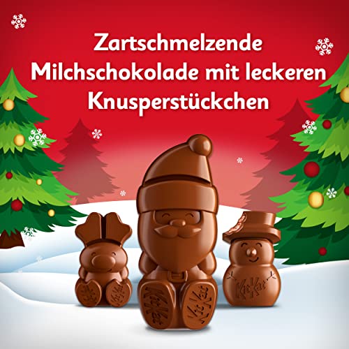 KitKat NESTLÉ KITKAT Festive Friends Schokoladen-Mix, Mini-Weihnachtsfiguren aus Milchschokolade mit Knusperstückchen, 1er Pack (1 x 65g)