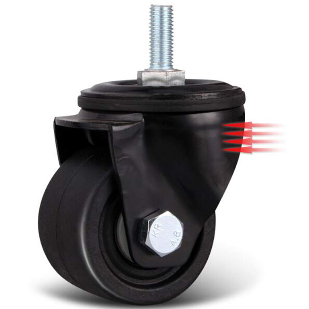 Ruedas para muebles ruedas para cargas pesadas. 4 Ruedas Giratorias Ruedas Giratorias De 50 Mm con Carro De Freno Ruedas for Muebles Ruedas De Nylon Ruedas Industriales Negras Capacidad De Carga 500 K