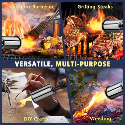 Image of ARTFLAMM Powerful Propane Torch Gun, Flamethrower with Turbo Mode, Charcoal Torch Lighter with Safety Lock, Kitchen Blow Torch for Cooking, BBQ, Searing Steak, Grill(Tank Not Included)