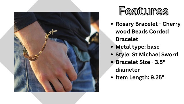 Pulsera de Rosario Católica con Medalla San Miguel miniatura 7