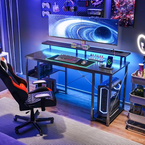 Bureau ordinateur Coleshome 120cm avec prises intégrées pour éliminer le désordre - 7