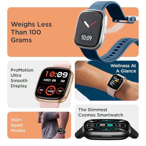 Image of Pebble Cosmos Air 1.73 inch HD Display Smartwatch with Bluetooth Calling & Voice Assistant (Classic Blue)