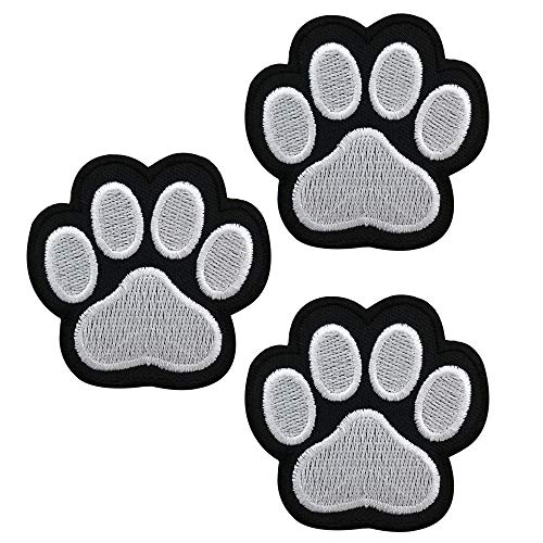 3 pcs Paw Print Patches Iron on - Paw Print Iron on Patches for Clothing - Dog Iron on Patches Animals - Cute Dog Patches for Jackets - Cute Design - Easy to Apply - Versatile use for Clothing