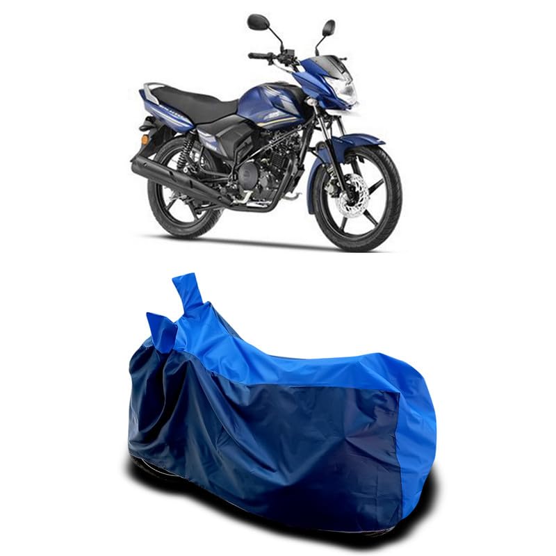 Image of DUFFEL-Two Wheeler Bike Body Cover Compatible for Yamaha Saluto Heat Protectio /UV-Rays /Birds Dropping /DustProof /Waterproof All Variants [Nevay Blue]