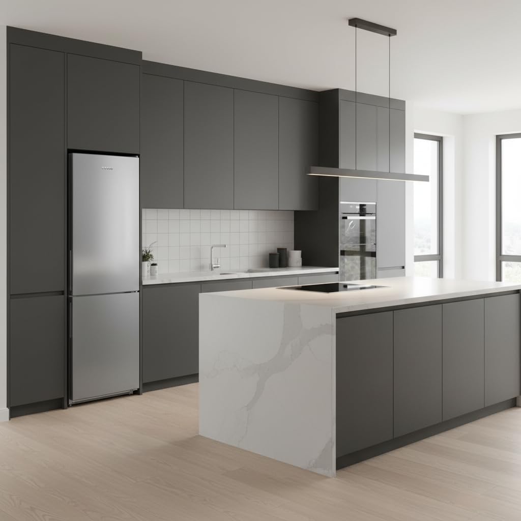 EDESA Frigorífico EFC-1821 NF EX/Combi TOTAL No Frost de 1.88 m con Regulación Electrónica de Temperatura LED Interior Tirador Integrado en la Puerta Capacidad de 310 L Ancho 59.5 cm Color Inox