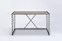 Vista 5 de Acme Jodie - Escritorio rectangular de madera en roble rústico y negro antiguo