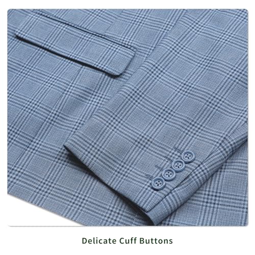 P&L Men's Casual Blazer Plaid Sport Coat Classic Fit Two Button Lightweight Suit Jacket4