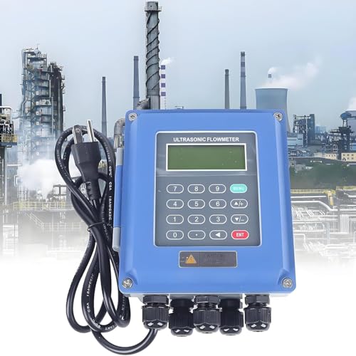MINHUIJIHUI Ultraschall Flüssigkeitsdurchflussmesser, Digital Flow Meter, Clamp-On Design DN15-6000mm, Bidirektionale Messung, Präzise ±1%, Mit LCD Für Wasser Öl Chemikalien Speicher