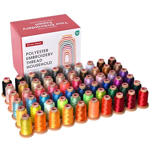 Image of Poolin Embroidery Machine Thread Kit 60 Colors | 40WT Embroidery Thread, 800M /Spool, Compatible with Brother, Janome and Most Embroidery Machines, Low Lint, Colorfast