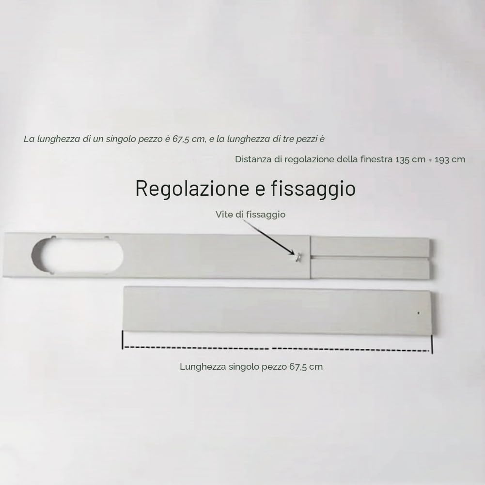 Set di 3 piastre regolabili portatili per condizionatore d'aria, pezzi di ricambio, accessori per il fissaggio della finestra, 55 cm