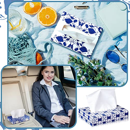 Image of Yinder 24 Packs 960 Sheets Tissue Cube Car Facial Boxes Disposable Facial Travel Tissues Holder for Car 2 Ply 40 Sheets for Household Kitchen School Bathroom (Retro)