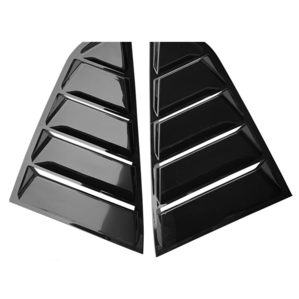 Wangcmcol for Chevy for Camaro 2016-2022 Quarter Rear Window Louvers Cover Rain Shield Gloss Black ABS Plastic