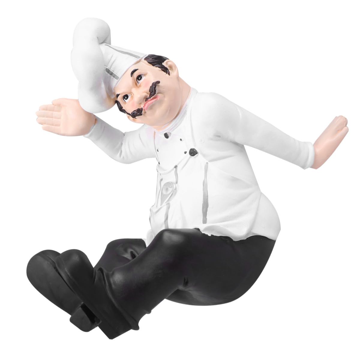 Statua Chef Ornamento Elegante in Resina Stile Europeo Figura Chef da Tavolo Stabile per Decorazione Cucina e Ristorante per Bar e Bistro