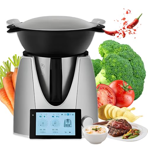 Robot de cocina inteligente de 1500 W, procesador de alimentos multifuncional con pantalla táctil de 7 pulgadas, control preciso de temperatura de 37 °C a 160 °C, capacidad de 2 litros para cocinar