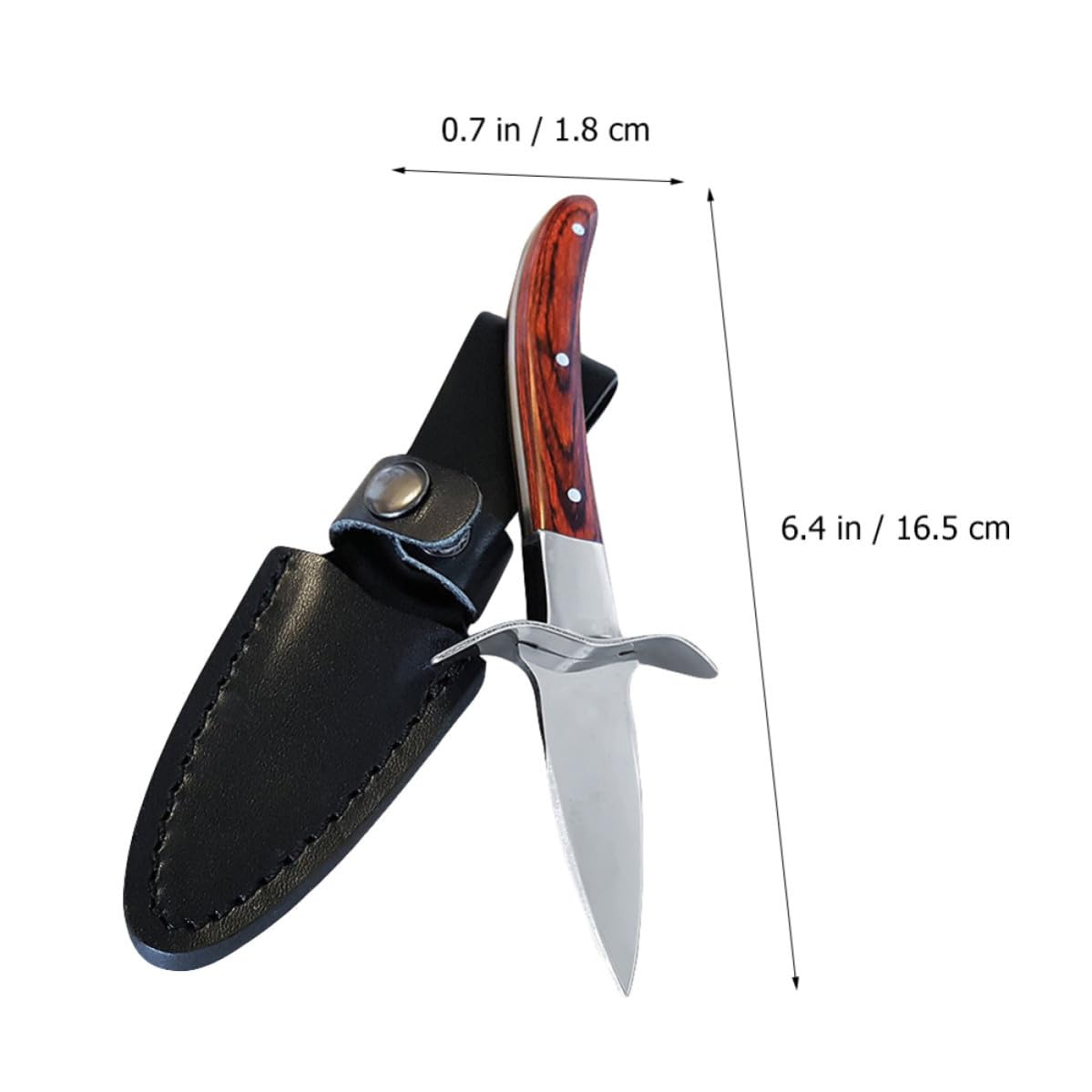 Cuchillo con Mango de Madera Marrón Ergonómico de Acero Inoxidable para Abrir Ostras y Textura Antideslizante Adecuado para Picnic y Fiestas Privadas