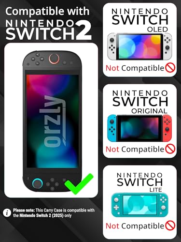 Image of Orzly Case Compatible with Nintendo Switch 2 - Protective Travel Carry Case with Screen Padding, Game Card & microSD Slots, Zipped & Open Pockets for Accessories - 7.9 inch Gift Boxed