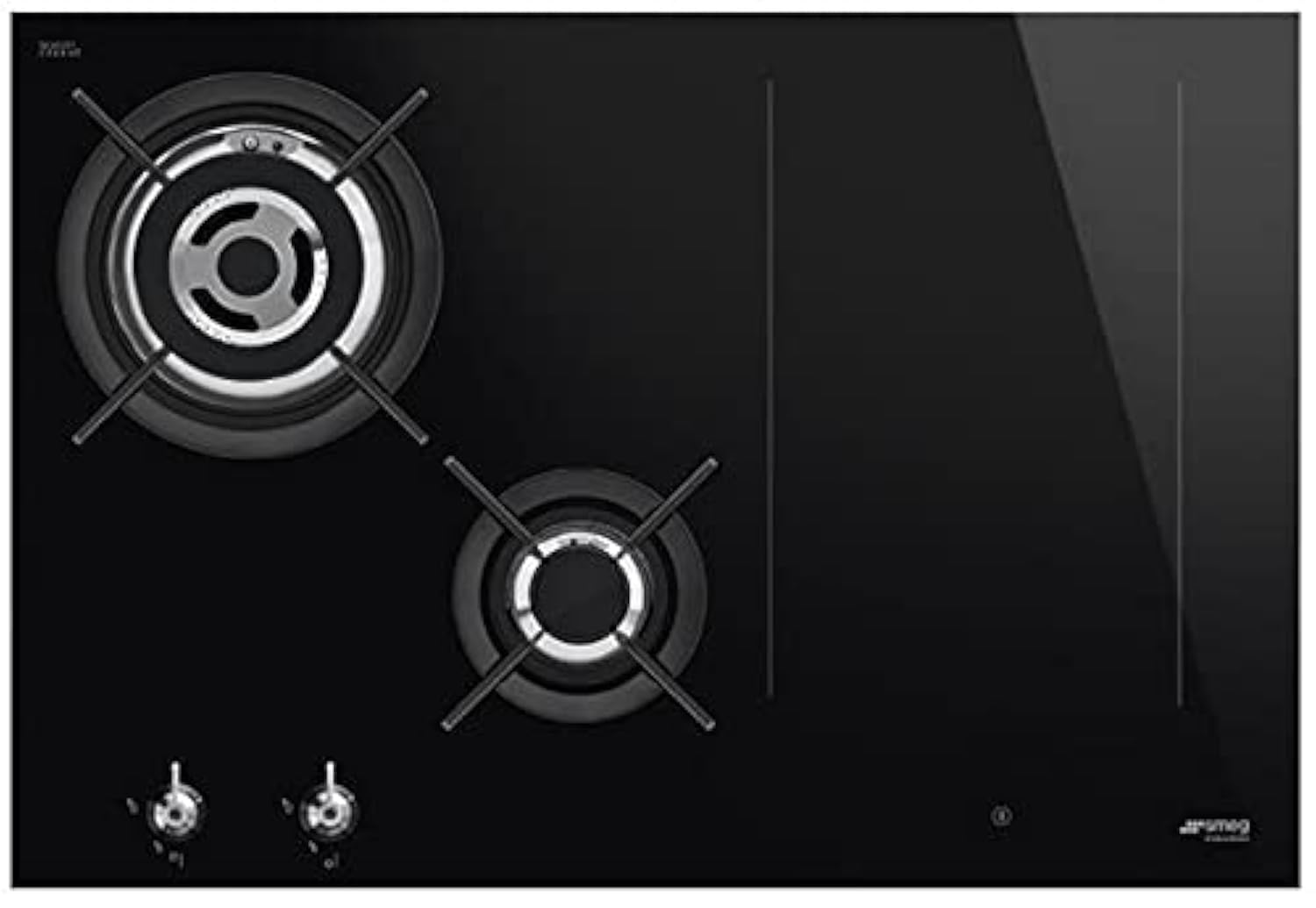 SMEG PM3743D, Piano cottura CLASSICA a induzione e gas, Black glass