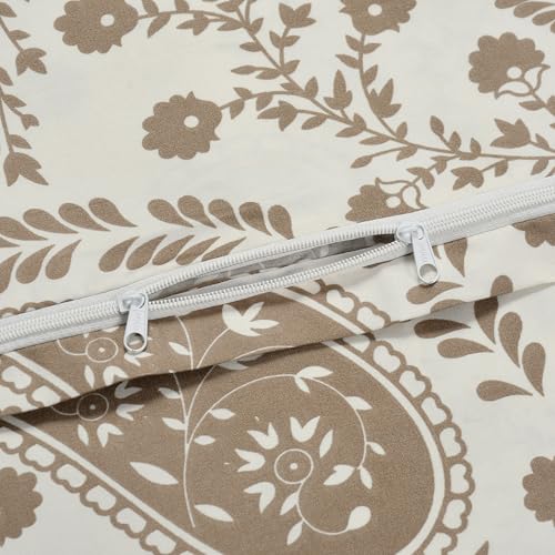 Image of Bedding Set Combo of Double Bed Duvet Cover Set with Fitted Bedsheet & 2 Pillow Covers | 300 TC Cotton Fabric | Zipper Closure |All Round Elastic|Warm Stuff|SED 052|White Phulkari