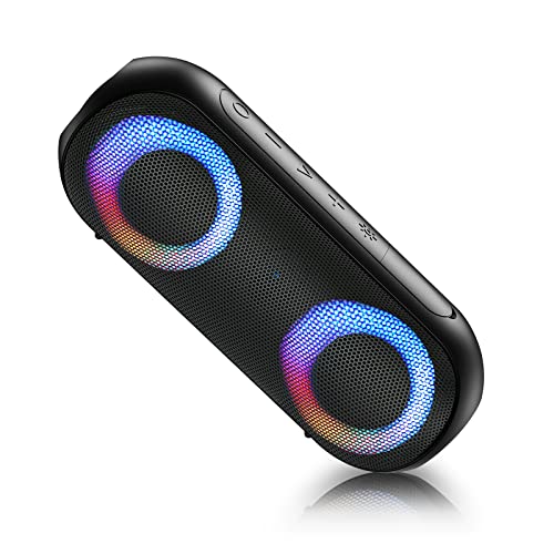 Bluetooth Lautsprecher mit RGB Licht Tragbarer Musikbox Bluetooth Box 30W True Wireless Stereo,24h Akku,IPX7 Wasserdicht Lautsprecher Boxen Bluetooth für Zuhause,Draußen,Garten