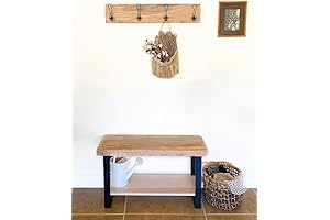 Functional Entryway Bench with FREE Coat Rack