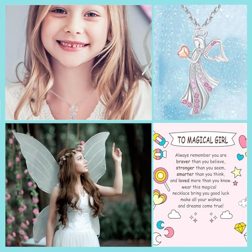 M&Ostyle Angel Necklace for Girls Womens Crystal Pendant Necklaces Gifts Jewelry Gifts for Girls Daughter Granddaughter Niece Birthday4