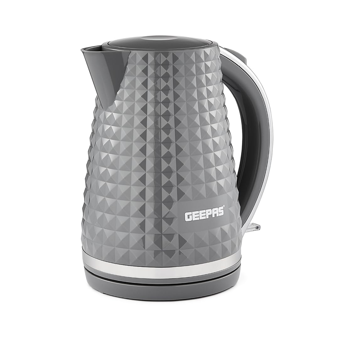 Geepas Argyle 1.7L Cordless Kettle Grey 2200W Rapid Boil Auto Shut Off from B&Q