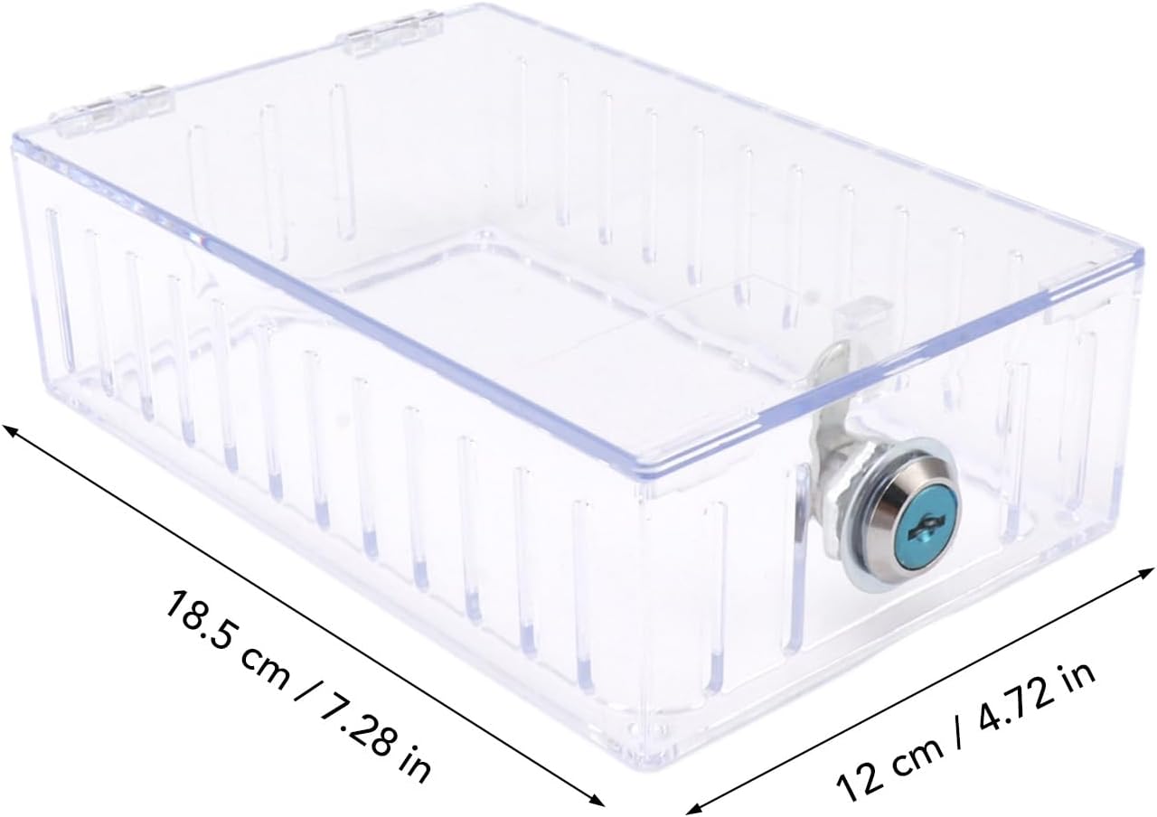 Large Thermostat Guard, Thermostat Lock Box with Key, Clear Thermostat Cover for Thermostat On Wall, 18x10x5 cm, Universal Home Locking Thermostat Guard