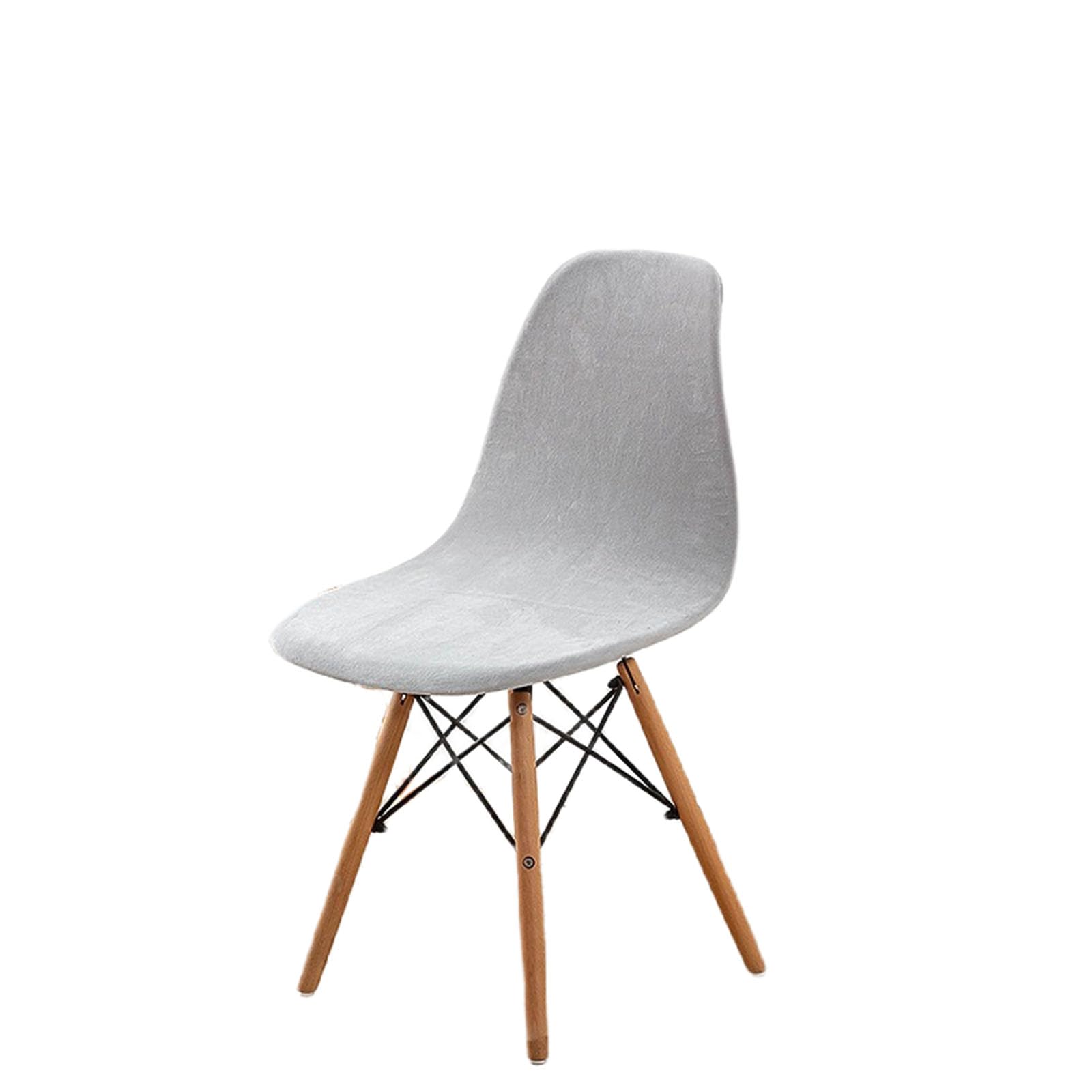 Housses de chaise extensibles velours gris clair avec élastique
