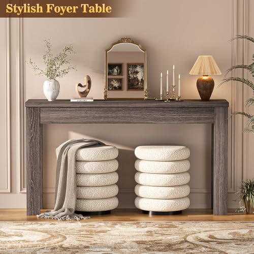 Image of Armocity Console Table, 47 inch Farmhouse Wood Entryway Table, Sofa Tables Narrow Long Behind Couch, Entry Table for Entrance, Hallway, Living Room, Gray Walnut