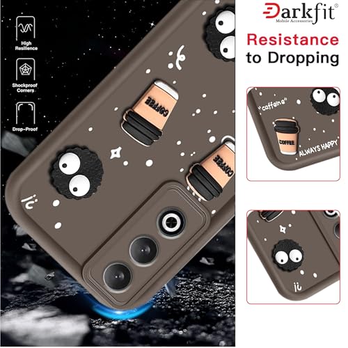 Image of Back Case Cover Compatible with OnePlus Nord CE 4 5G | Cute Fun Cartoon Ball 3D Coffee Silicone Case | Body Protection | Camera Protection | Shock Proof | Color Brown | Pack of 1