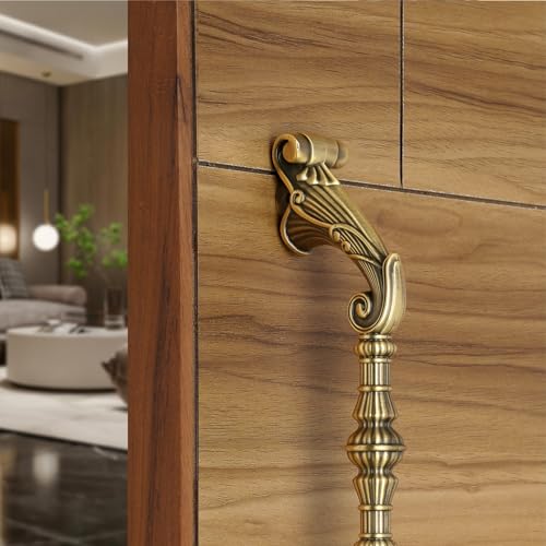Image of LAPO 10 Inch Dhanush Main Door Handle for Home, Pull Handle for Wooden and Glass Doors, Antique Finish, Corrosion Resistant, 3 Years Warranty, Pack of 2