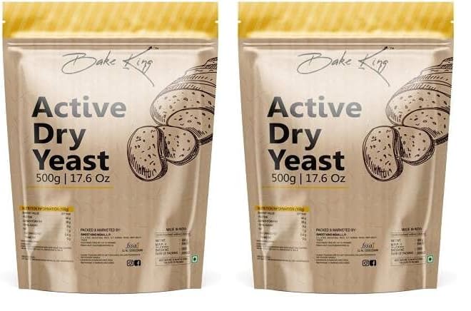 Image of BAKE KING Baker's Instant Yeast 500grm | Active Dry Yeast Powder for Baking Bread, Cake, Pizza and Cake (Pack of 2)