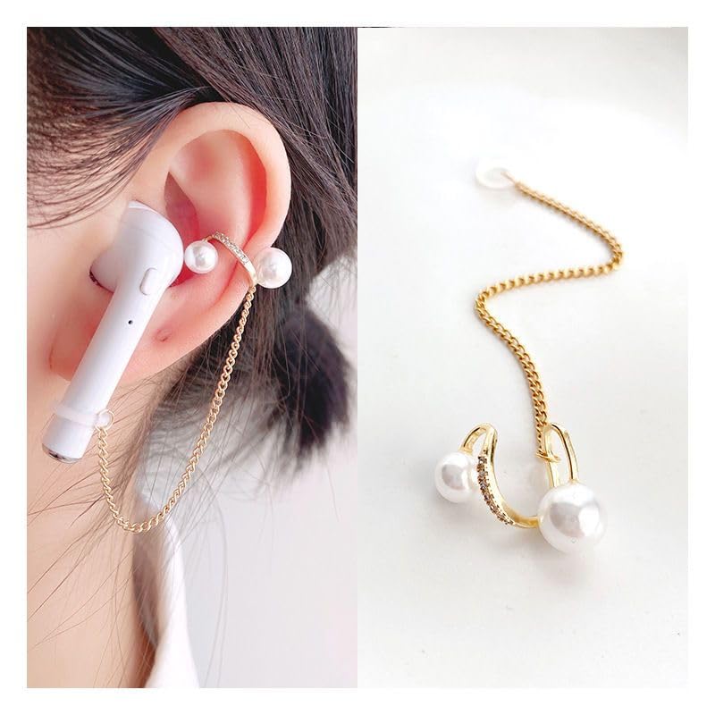 Amazon | 【 両耳用 】イヤカフ イヤホンチェーン イヤホンストラップ