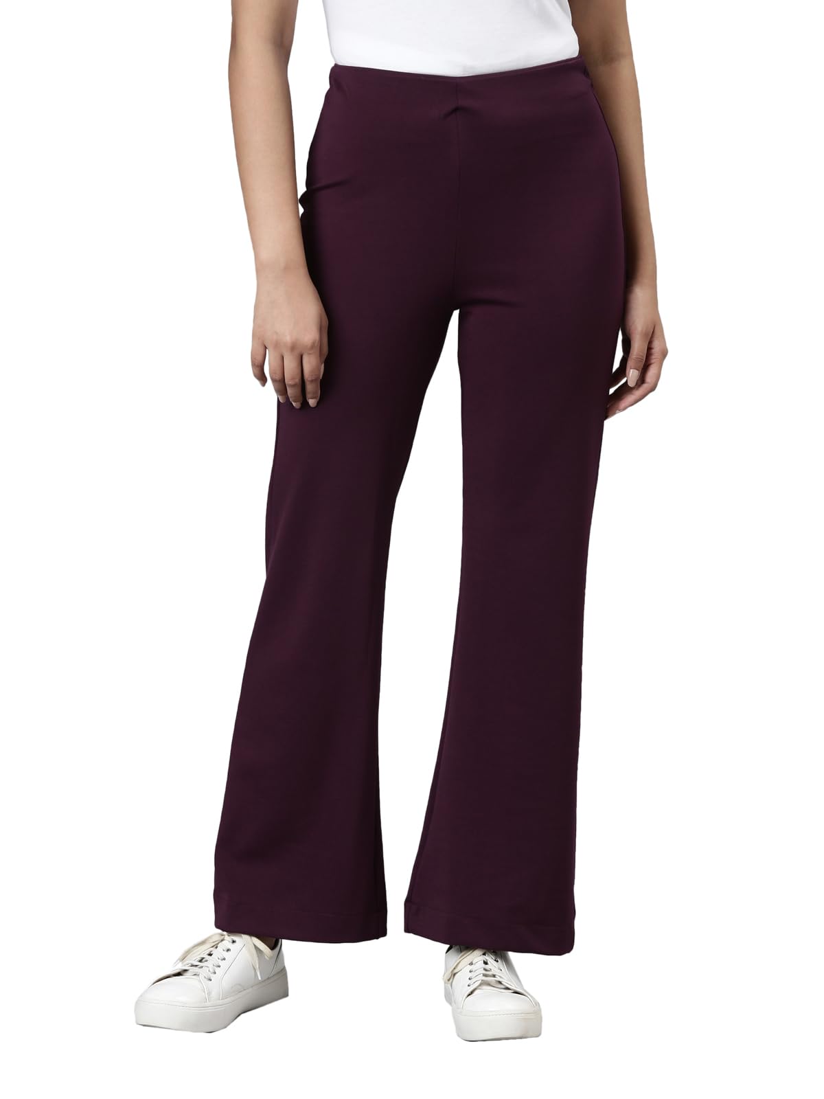 Go Colors_Women_Ponte Flared Pant_Dark Wine_S