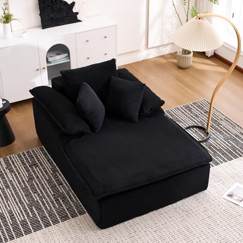 Yihomfy Canapé compressé, canapé-lit 1 Place avec Larges accoudoirs, Tissu Velours côtelé Canapé-lit inclinable en Mousse, Chaise Longue Confortable pour...