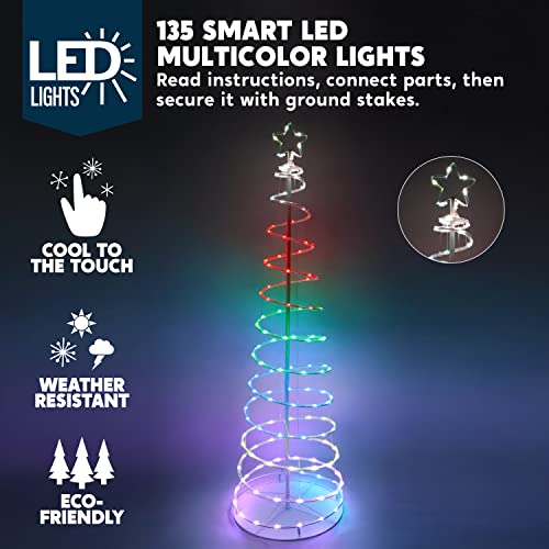 Joiedomi 31130 6Ft Animated Christmas Spiral Tree Yard Light Decorations 135 Pre-Lit Smart Led Multicolor Luminescent Show For Indoor Outdoor Garden Holiday Décor thumb #2
