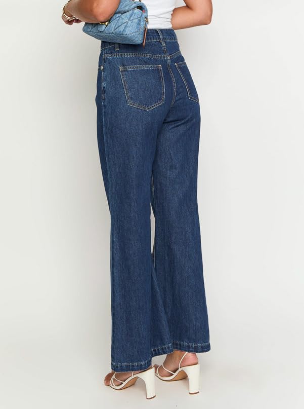 Women's Trendy Mid Rise Wide Leg 90s Vintage Flare Jean4