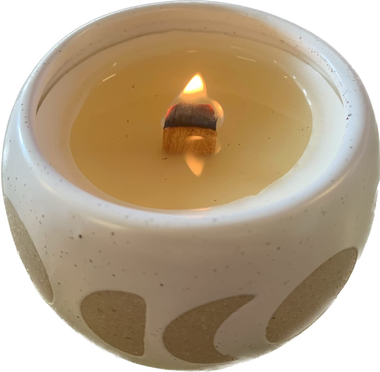 Moon Phases White Tri-Leg Candle (Blue Soy Wax) - Honey & Oats Fragrance