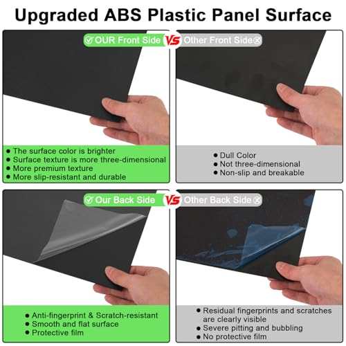 Image of Black ABS Plastic Sheet 18 inch x 36 inch x 1 /4 inch Thick Black Rigid Thermoplastic Sheet (Upgrade Surface) 6MM Flexible High Tensile ABS Moldable Plastic Panel for Crafts, DIY, Signs