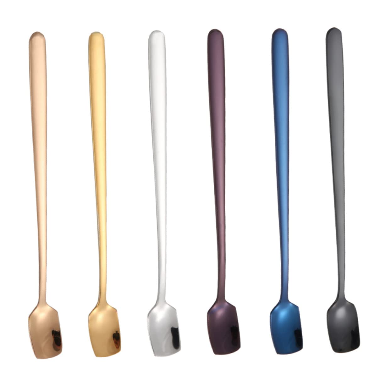 PRETYZOOM 6pcs Ice Spoon Titanium Plating