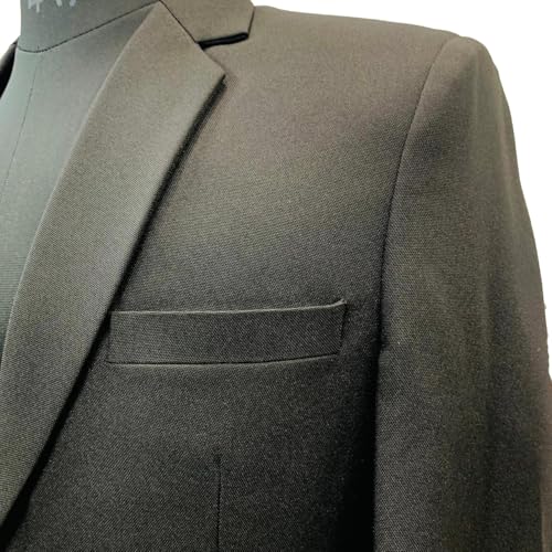 Image of Men's Formal Blazer, Black and Blue, Matty Fabric, Single Breasted, Smart Casual Style