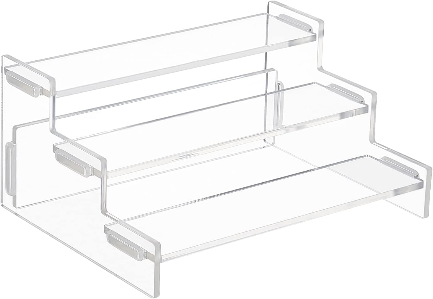Aputue Acrylic Display Risers, 3 Tiers Clear Display Riser Perfume Organizer Stand, Acrylic Display Riser Step Stand for Funko Pops, Collectibles, Toys, Action Figures, Perfume, Dessert